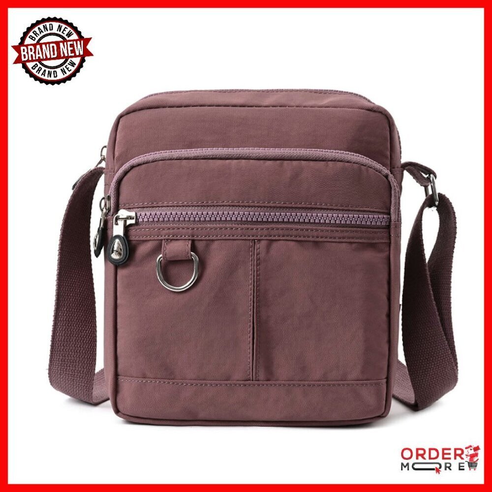 Waterproof Nylon Crossbody Bag with Multiple Pockets for Women